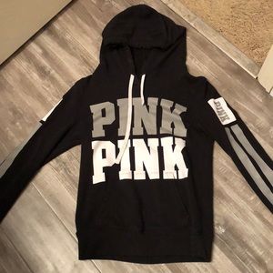 PINK brand gray and black logo sweatshirt